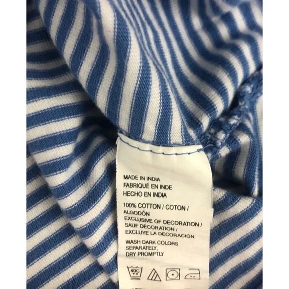 IZOD Saltwater Men's Blue White Stripe Short Sleeve‎ Polo Shirt Size Small - Picture 4 of 8
